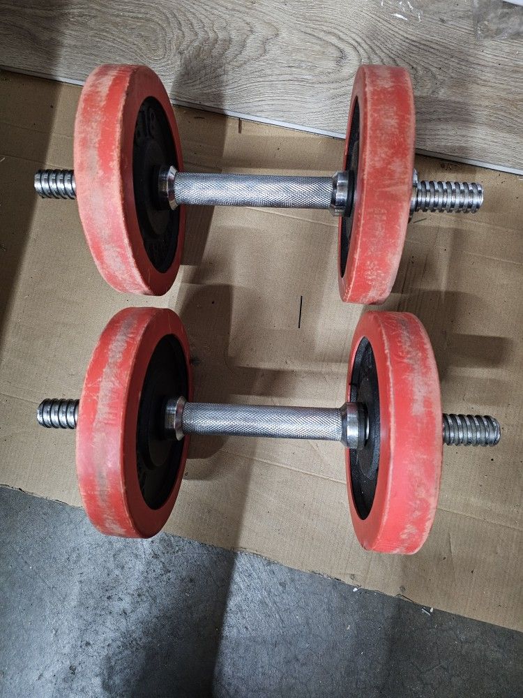 2 Adjustable Dumbbell Set With Removable Rubber Cushion Pads (Excellent Condition)