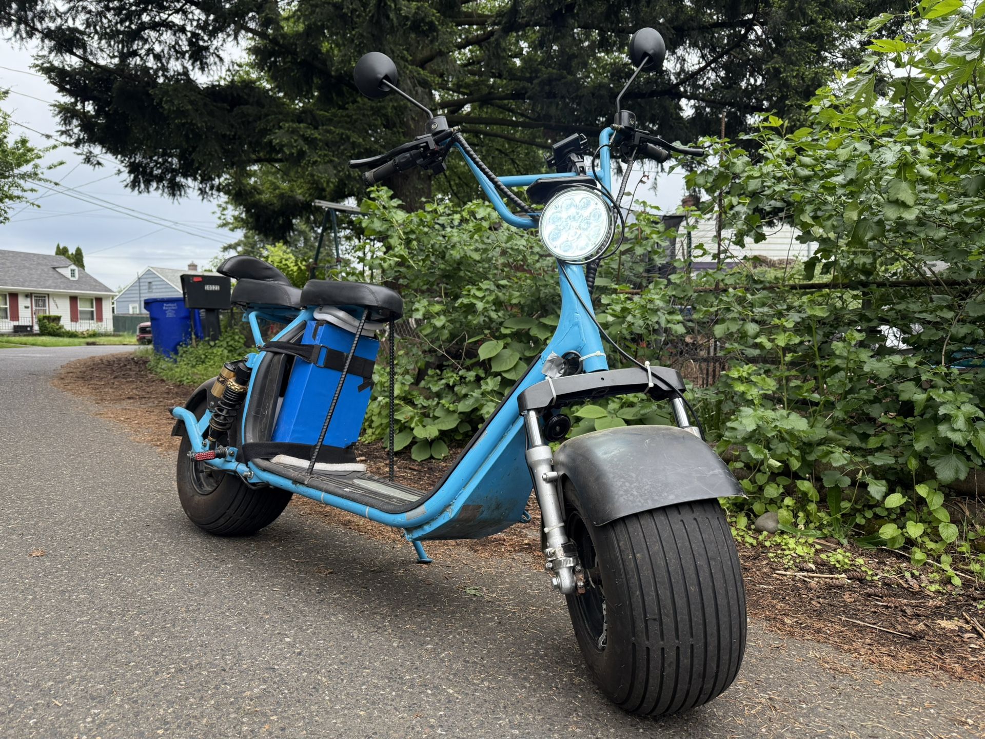 55mph AWD Fat Tire Scooter + 1400lb Trailer – Hauls Ass and Yard Waste