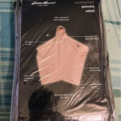 Eddie Bauer EB40011 ADULT PVC HOODED RAIN PONCHO 52” x 80”