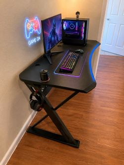 60”DPS Gaming Desk Black Computer Desk for Home Office