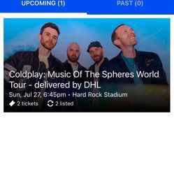 Coldplay: Music of the Spheres (Miami,Fl. July 27, 2025) Section 348, Row 27  |2 AVAILABLE |