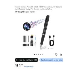 Brand new Security Camera Pen with 64GB
