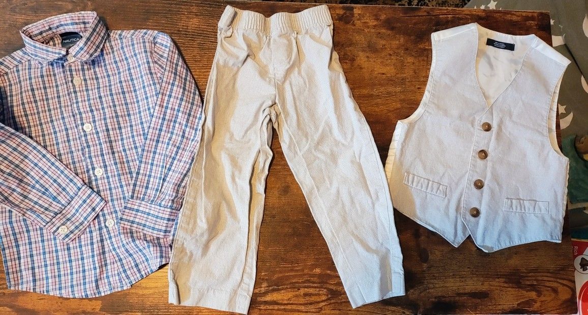 3t Suit And Button Up Dress Shirt
