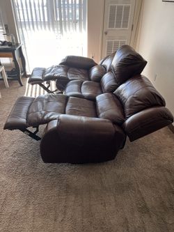Brown Leather Sofa (Need Gone ASAP)