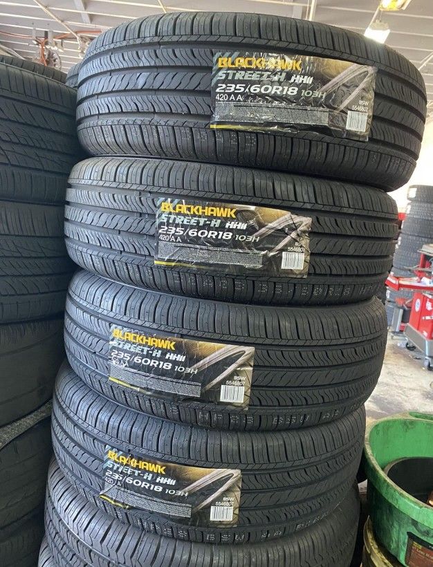 235/60/18 Blackhawk Tire Set Brand New