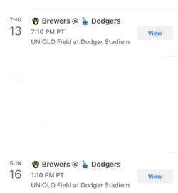 Dodgers vs Brewers