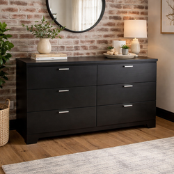 Modern Black Dresser – 54” Wide – Sleek & Classy