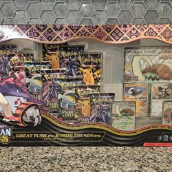 Pokemon Paldean Fates Great Tusk Ex & Iron Treads Ex Premium Collection 