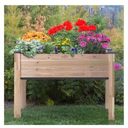 Self-Watering Elevated Cedar Elevated Planter 23x49x30"H, New in Box