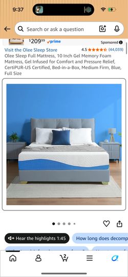 FREE Full Memory Foam Mattress