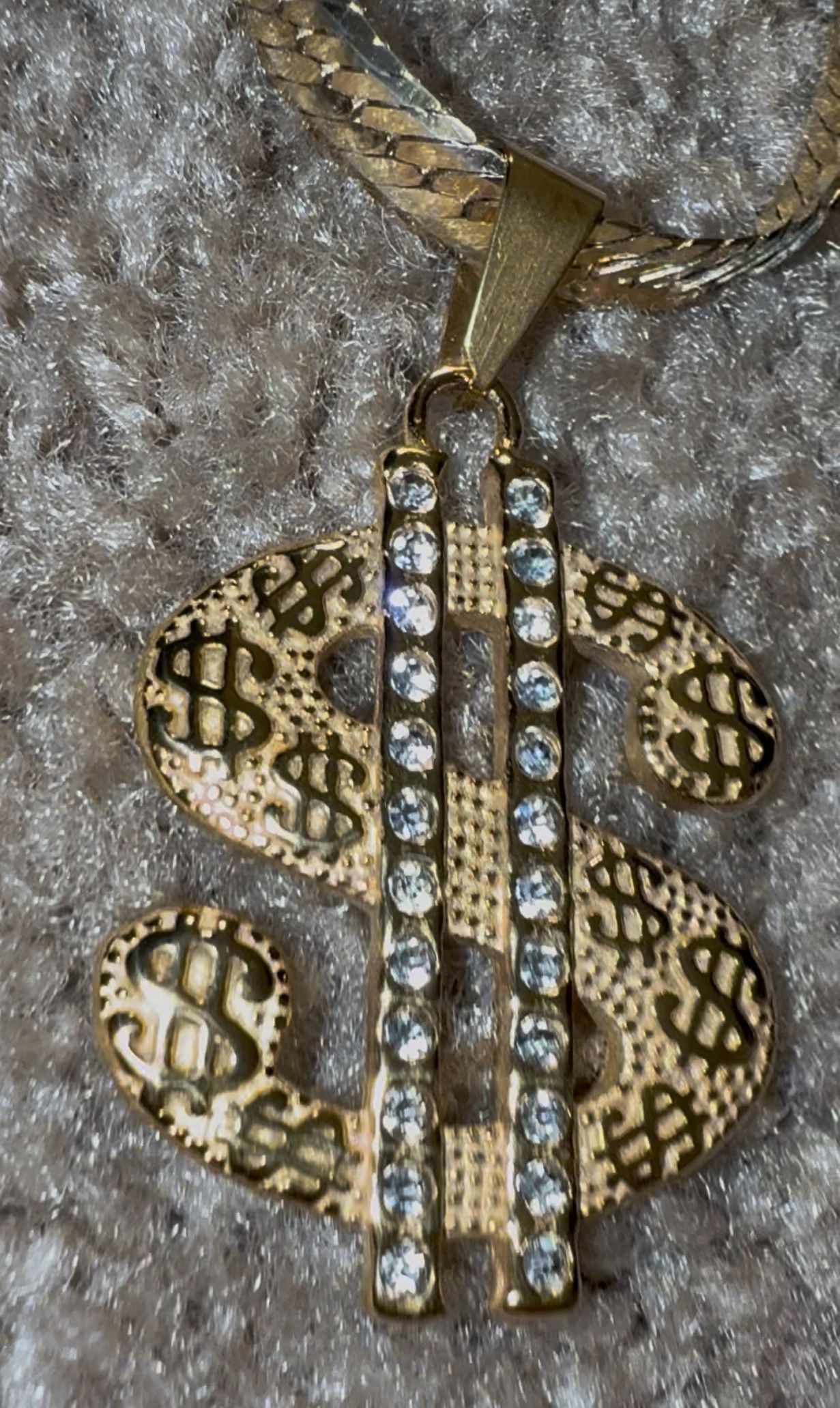 MoneySign Pendent Chain Gold Plated/oro laminado