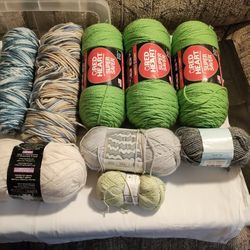 Yarn. Top Right 3 Are Large 7 oz., And The One Next To It Was From A Large 1 Pounder 