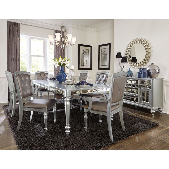 Shinny, 7 PCs Dining Set, 6 Chairs with Large dining Table