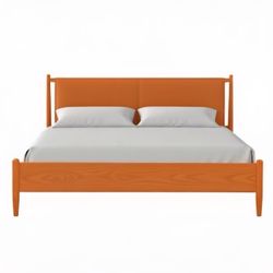 New🔸️ King Size Wood Platform Bed Frame No Box Spring Needed In The Box Seal..