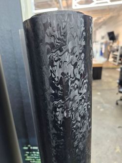 Damascus black satin vinyl wrap by the yard