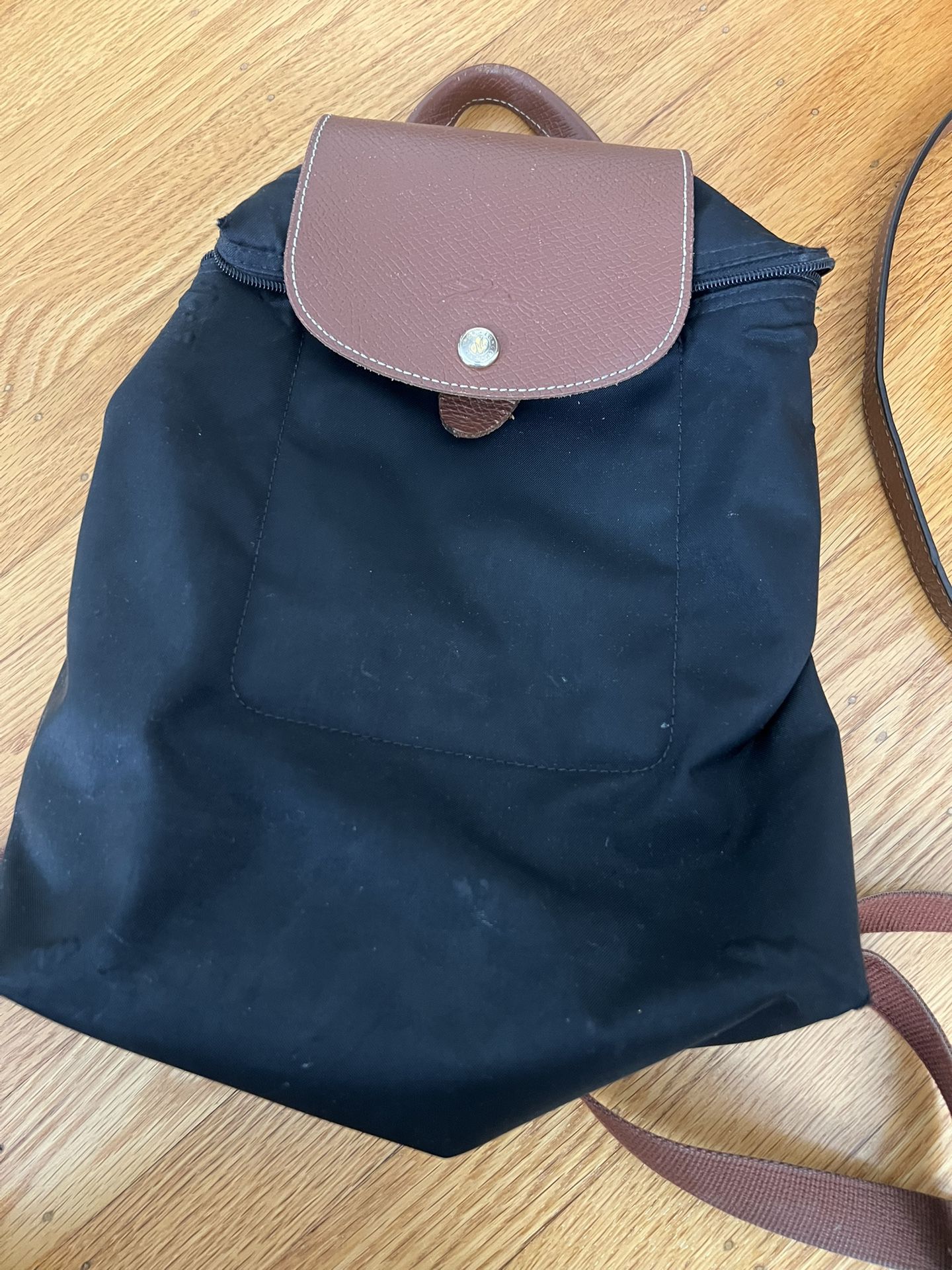 Longchamp Black Nylon Backpack