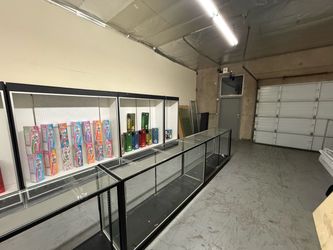 6 Commercial Glass Retail Display Cases with Lights & Locks – $750 OBO – MUST GO!