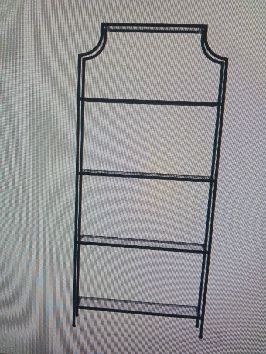 New In Box Black W Glass Shelves Etagere 