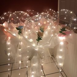 Led Luminous Balloon Rose Bouquet Led Light Special gift for Valentine's Day,Wedding, Party Decor