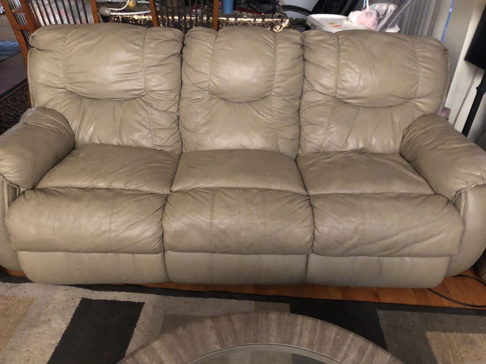 Leather reclining couches (set)