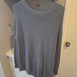 Medium Women's Gray Oversized Ribbed Sweater