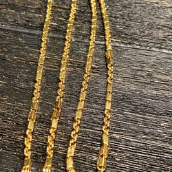 Real 24kt Solid Gold Thai Baht/Hermes Link 24inch 