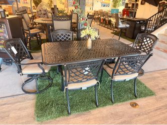 Cast aluminum 7pc outdoor table set