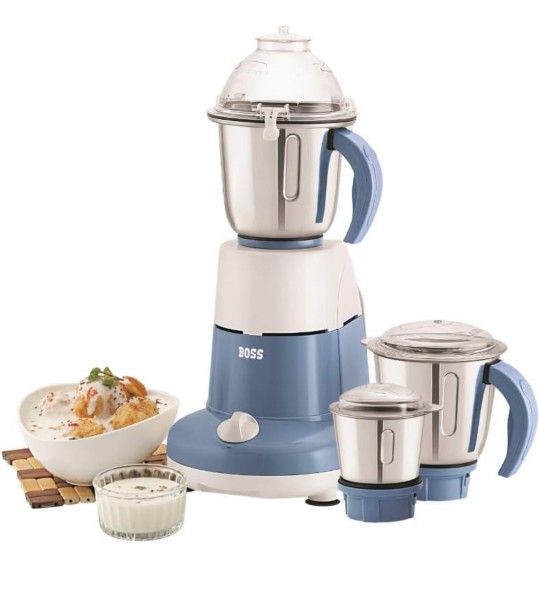 Excel Pro 3-Jar Mixer Grinder Kitchen Grinding Genius 750 Watt Powerful Motor, 3 Variable Speed with Incher, 110V,Blue



