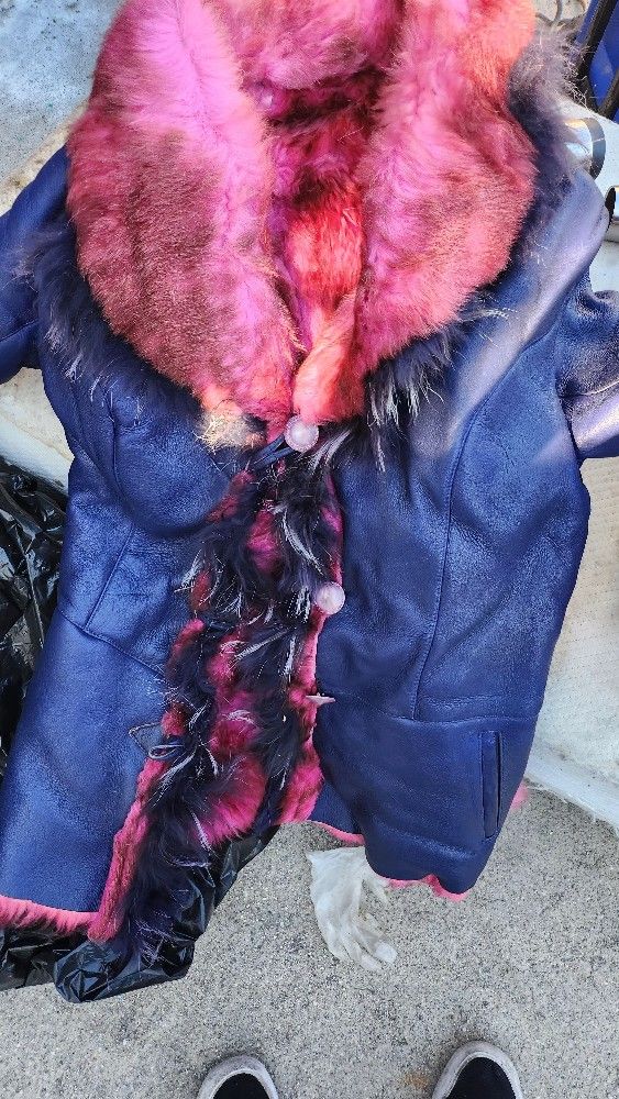 Pink Fur/leather Jacket