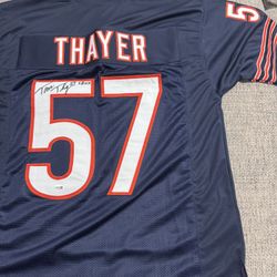 Tom Thayer Signed Autograph Custom Jersey-JSA Coa-Chicago Bears