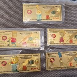 The Simpson Gold Novelty banknotes 
