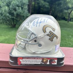 Authentic Autographed Calvin Johnson Mini Helmet 