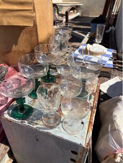 Lot of stem glasses