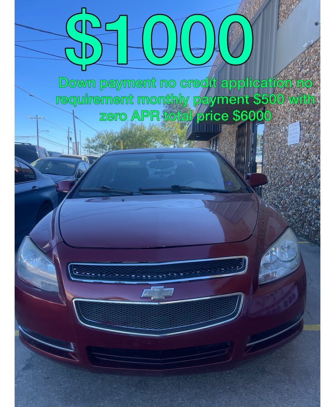 2012 Chevrolet Malibu No Credit Check No Requirements 