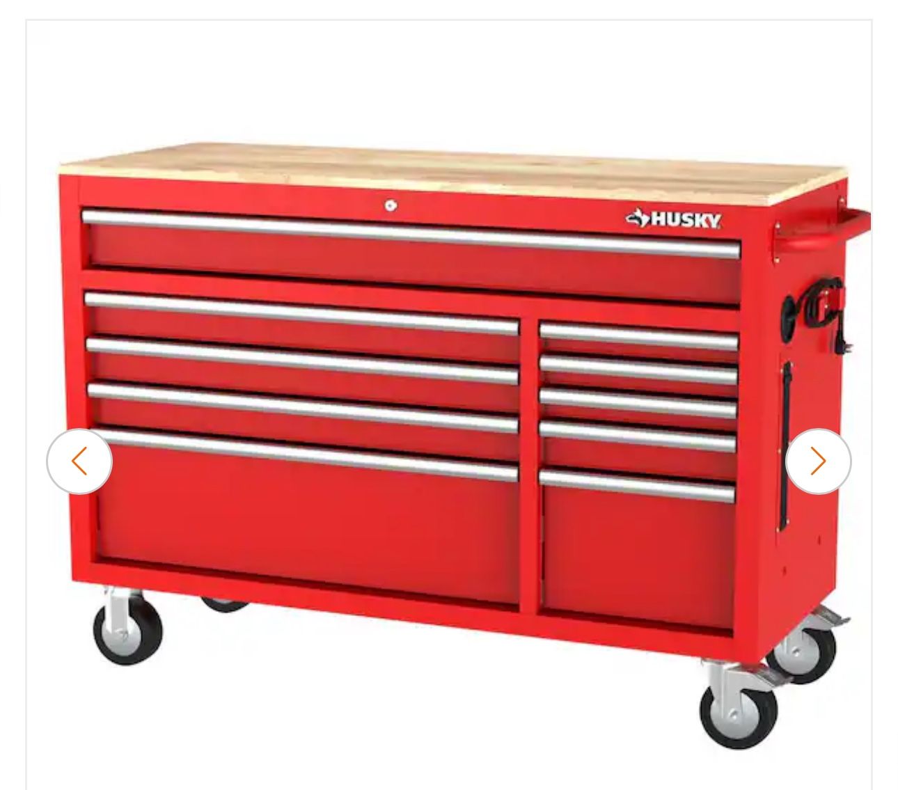 Modular Tool Storage 52 in. W x 20 in. D Standard Duty Red Mobile Workbench Cabinet