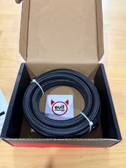 EVIL ENERGY Sz. 6AN Length 10Ft. Nylon Braided Fuel hose New ( Open Box) Distressed Box.