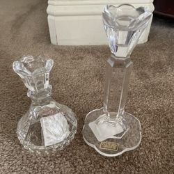 Clear Crystal Candle Holders