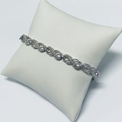 Sterling Silver 1/2 Carat Diamond Infinity Link Tennis Bracelet