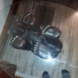 Awesome Black Bear Glass Table OBO
