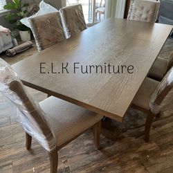 NEW DINING SET WITH TRESTLE BASE