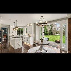 4' Extendable Round Pedestal Table On Casters White And Walnut