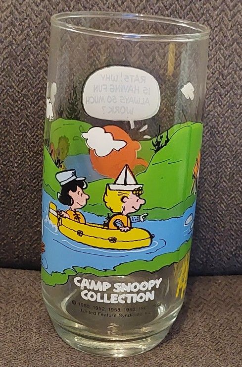 Vintage 1983 McDonalds Camp Snoopy Collection Glass - Peanuts Gang