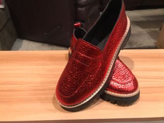 Metallic Glitter Woman's Penny Loafers Size 8.5