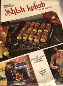 Vintage Shish kabobset for BBQ, oven or Hibachi new in package w/recipes