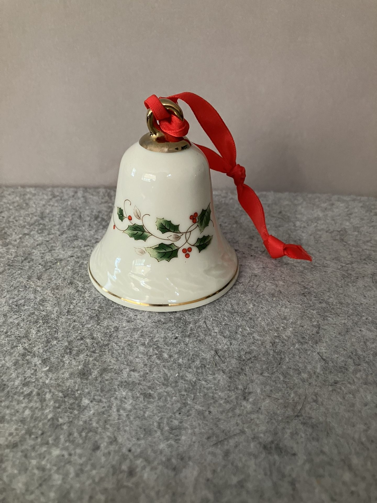 Vintage Royal Limited Holly berry holiday fine porcelain bell ornament