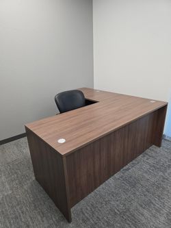 L-Shaped Office Desks – Executive Desks w/ File Drawers for SALE