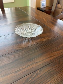 Vintage Hazel Atlas Sunflower Three-Footed Glass Bowl