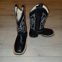 Kids COREY JAMES Black cowboy Boots.  