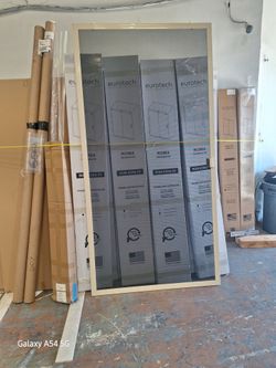 Beige sliding screen doors  36 and 48