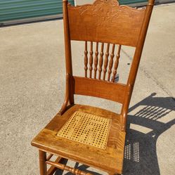 Antique 1920's-30's Pressed-back Children's Rocking Chair 